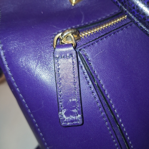 EUC Henri Bendel Eggplant Leather Satchel - Picture 7 of 9